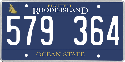 RI license plate 579364