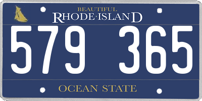 RI license plate 579365