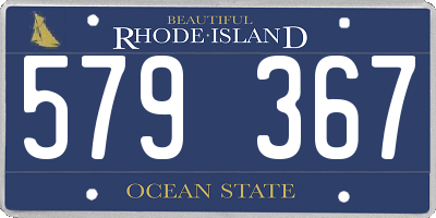 RI license plate 579367