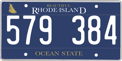 RI license plate 579384