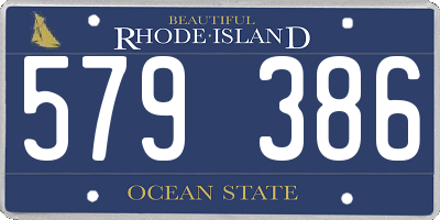 RI license plate 579386