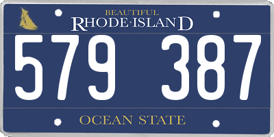 RI license plate 579387