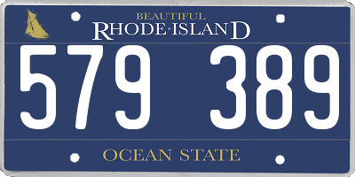 RI license plate 579389