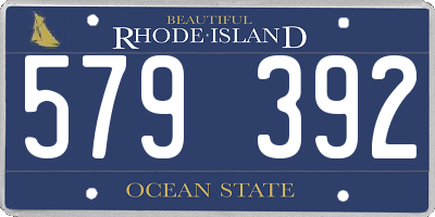 RI license plate 579392
