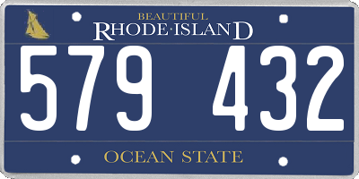 RI license plate 579432