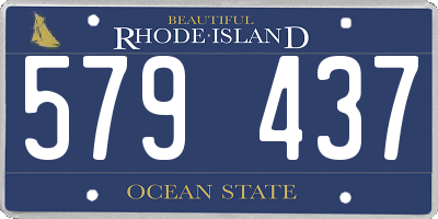 RI license plate 579437
