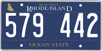 RI license plate 579442