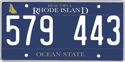 RI license plate 579443