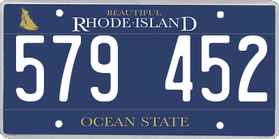 RI license plate 579452