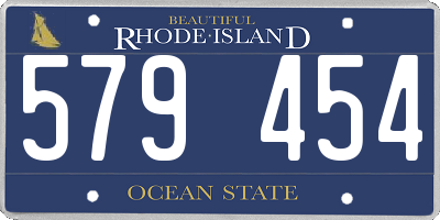 RI license plate 579454