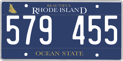 RI license plate 579455