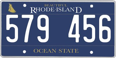 RI license plate 579456