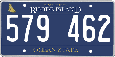 RI license plate 579462