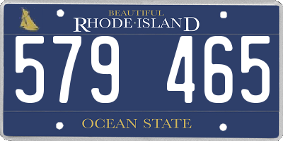 RI license plate 579465