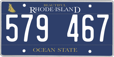 RI license plate 579467