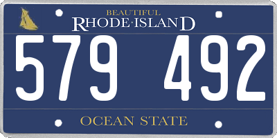 RI license plate 579492