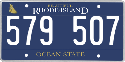 RI license plate 579507
