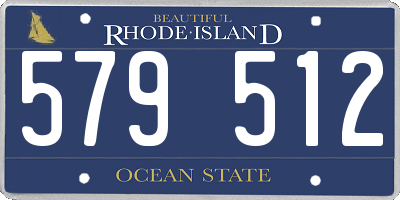 RI license plate 579512