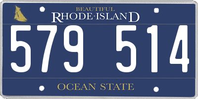 RI license plate 579514