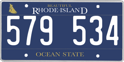 RI license plate 579534