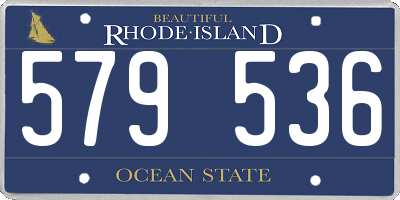 RI license plate 579536