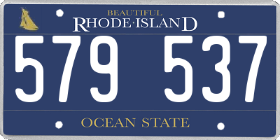 RI license plate 579537