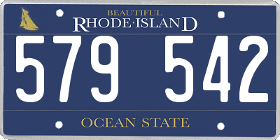 RI license plate 579542