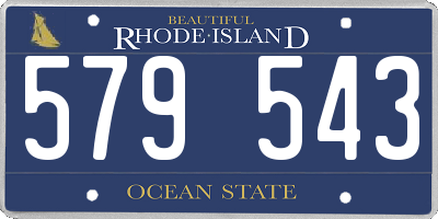 RI license plate 579543