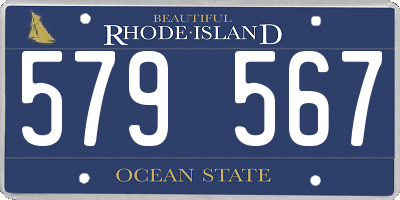 RI license plate 579567