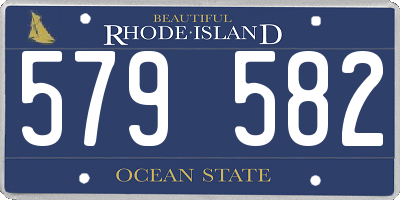 RI license plate 579582