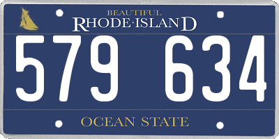 RI license plate 579634