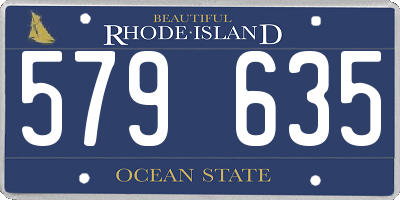 RI license plate 579635