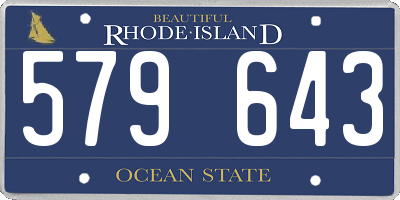 RI license plate 579643