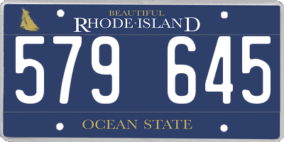RI license plate 579645