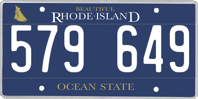 RI license plate 579649