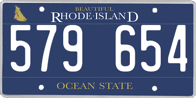 RI license plate 579654