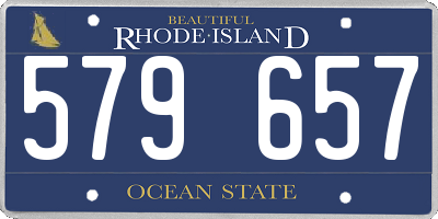 RI license plate 579657