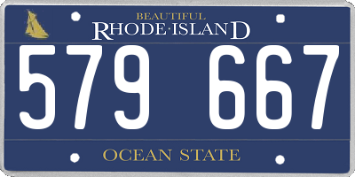 RI license plate 579667