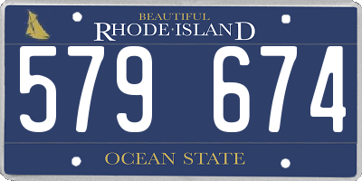 RI license plate 579674