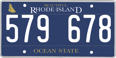 RI license plate 579678