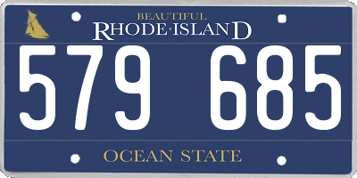 RI license plate 579685