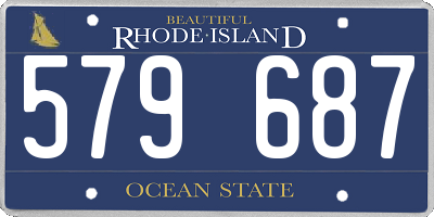 RI license plate 579687
