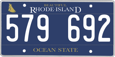 RI license plate 579692