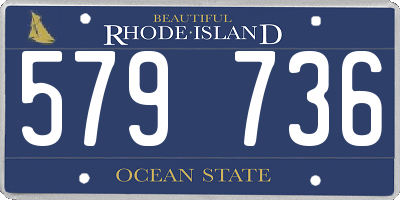 RI license plate 579736