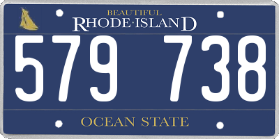 RI license plate 579738