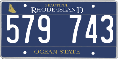 RI license plate 579743