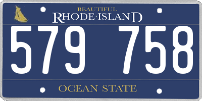 RI license plate 579758