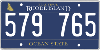 RI license plate 579765