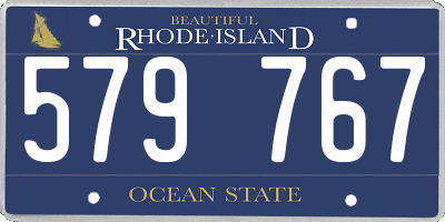 RI license plate 579767