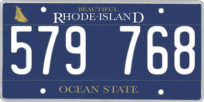 RI license plate 579768